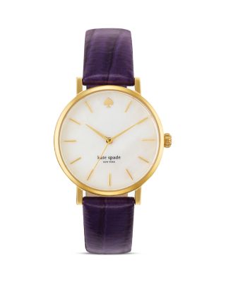 kate spade new york Plum Alligator-Embossed Metro Watch  display picture 1