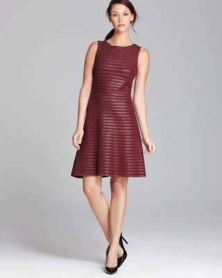 Aidan Mattox Laser Cut Faux Leather Dress - Sleeveless | Bloomingdale's