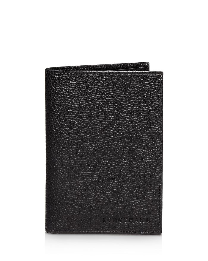 Longchamp Le Foulonne Passport Wallet In Black