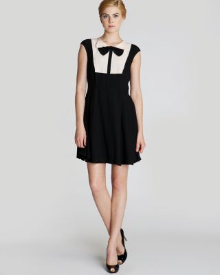 ted baker black dress with white bow