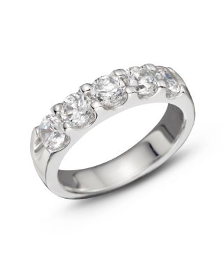 Bloomingdale's Fine Collection - Certified Diamond 5 Stone Band in 18K White Gold, 1.50 ct. t.w.&nbsp;- Exclusive