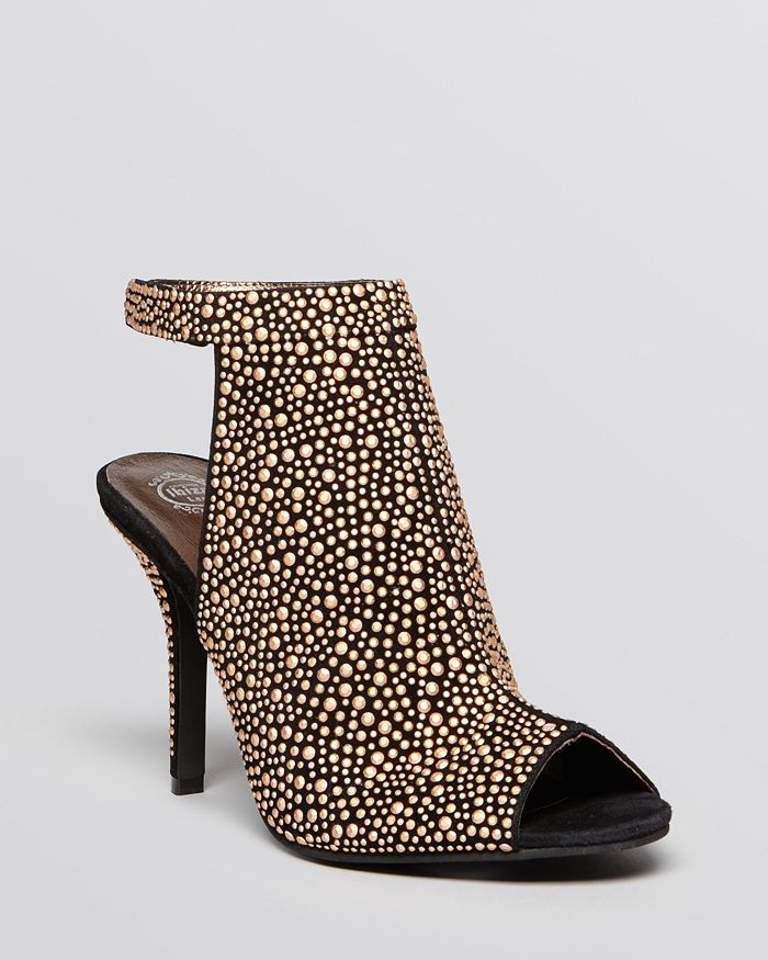 Studded open toe booties 2025