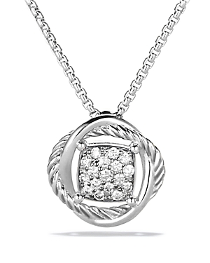 Photos - Pendant / Choker Necklace David Yurman Infinity Pendant Necklace with Diamonds Silver N09271DSSADI18 