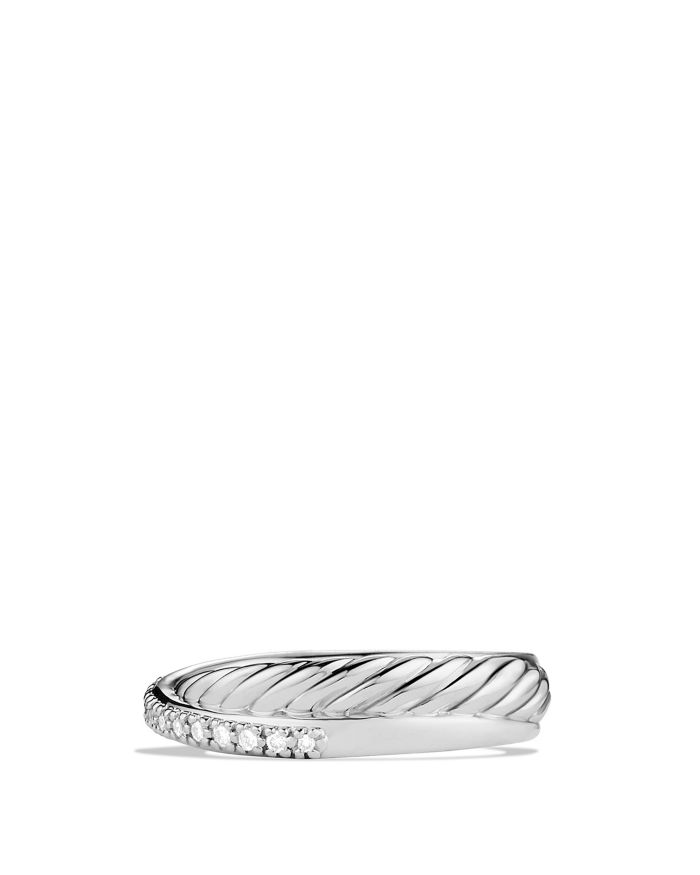Crossover Ring with Diamonds