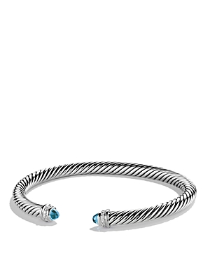 Photos - Bracelet David Yurman Cable Classics  with Blue Topaz and Diamonds, 5mm Blu 