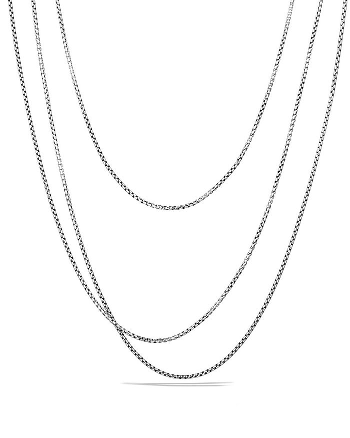 DAVID YURMAN SMALL BOX CHAIN NECKLACE WITH AN ACCENT OF 14K GOLD 2.7MM, 72,CH0104 S472