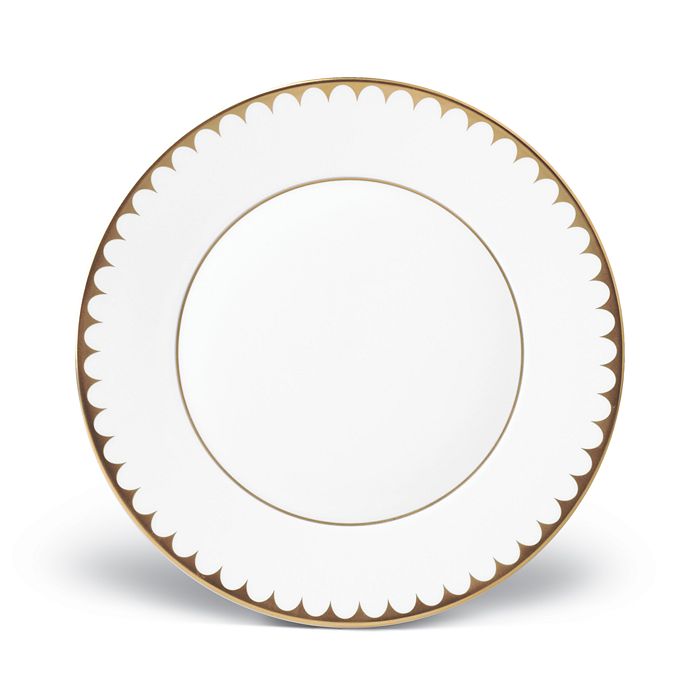 Shop L'objet Aegean Gold Filet Dessert Plate In Gold, White
