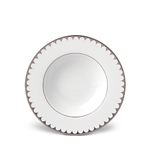L'objet Aegean Filet Soup Plate In White/platinum
