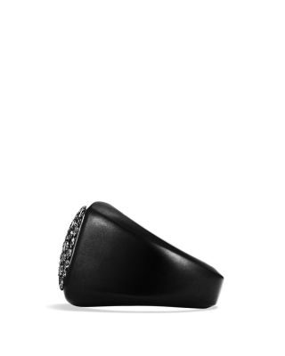Men's Pav&eacute; Signet Ring with Black Diamonds