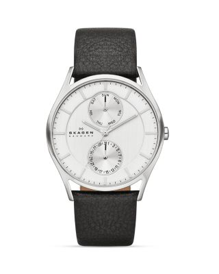 Skagen Sonder Leather Strap Chronograph Watch, 40mm  display picture 3