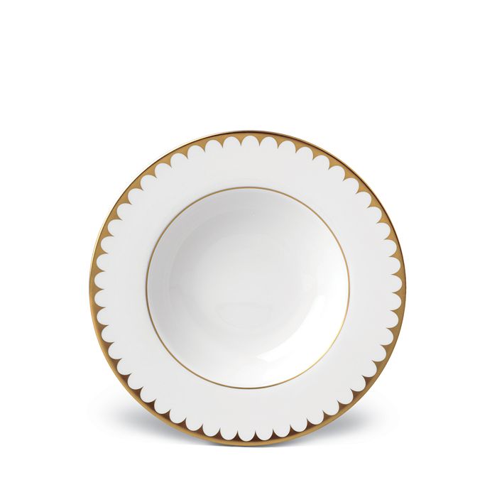 L'objet Aegean Filet Soup Plate In White/24k Gold