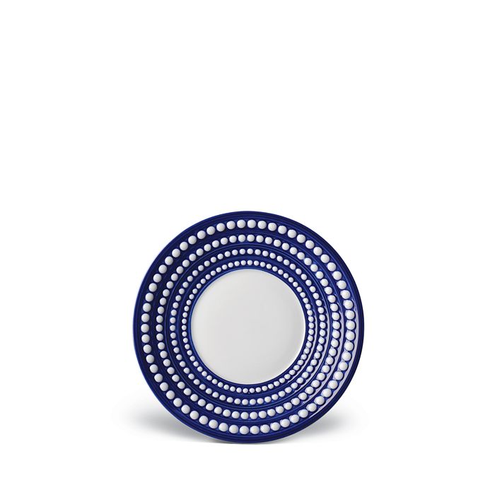 Shop L'objet Perlee Bleu Saucer In Blue, White