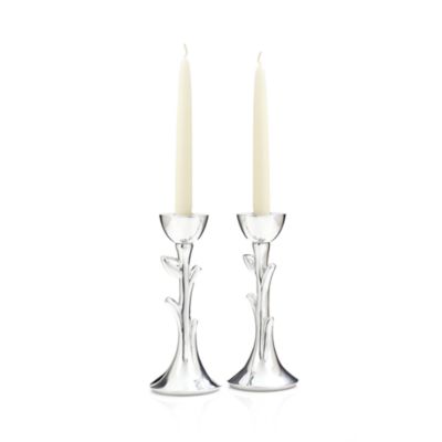 Tree of Life Sabbath Candlestick, Set of 2