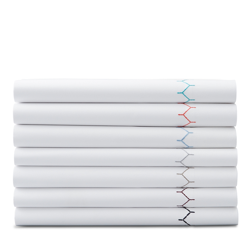 John Robshaw Stitched King Pillowcases, Set Of 2 In Light Indigo Blue
