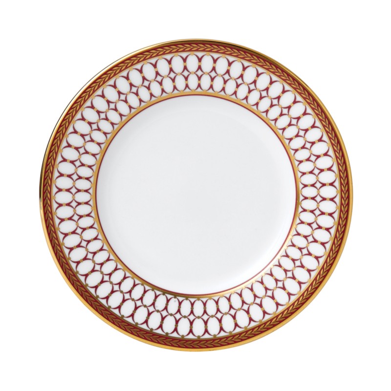 Wedgwood Renaissance Red Bread & Butter Plate in Red With Gold Band