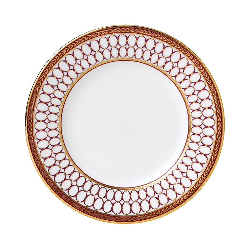 Wedgwood Renaissance Red Bread & Butter Plate In Gold