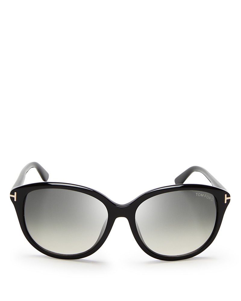 Tom Ford Women's Karmen Cat Eye Sunglasses, 57mm in Black/Gray Gradient
