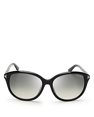 Shop Tom Ford Women's Karmen Cat Eye Sunglasses, 57mm In Black/gray Gradient