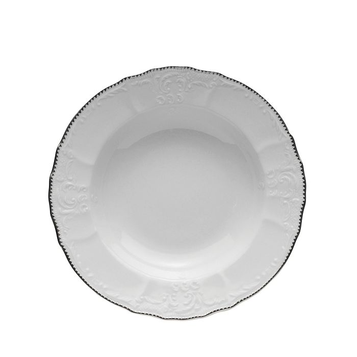 Anna Weatherley Simply Anna Gold Rim Soup Plate In White/platinum