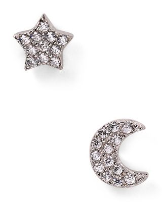 Crislu - Moon & Star Stud Earrings