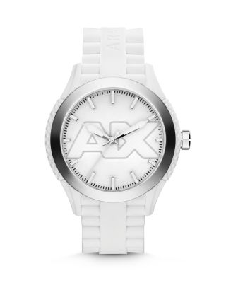 A|X Armani Exchange - White Silicone Watch, 47mm
