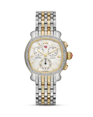 MICHELE Lilou Diamond Two Tone Watch Head 33mm x 32mm Lilou Two