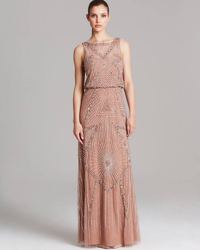 Aidan mattox sleeveless beaded gown clearance