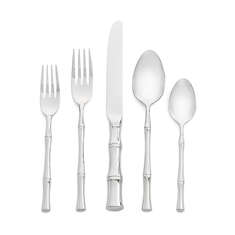 Ricci Argentieri Bamboo 5 Piece Place Setting In Silver