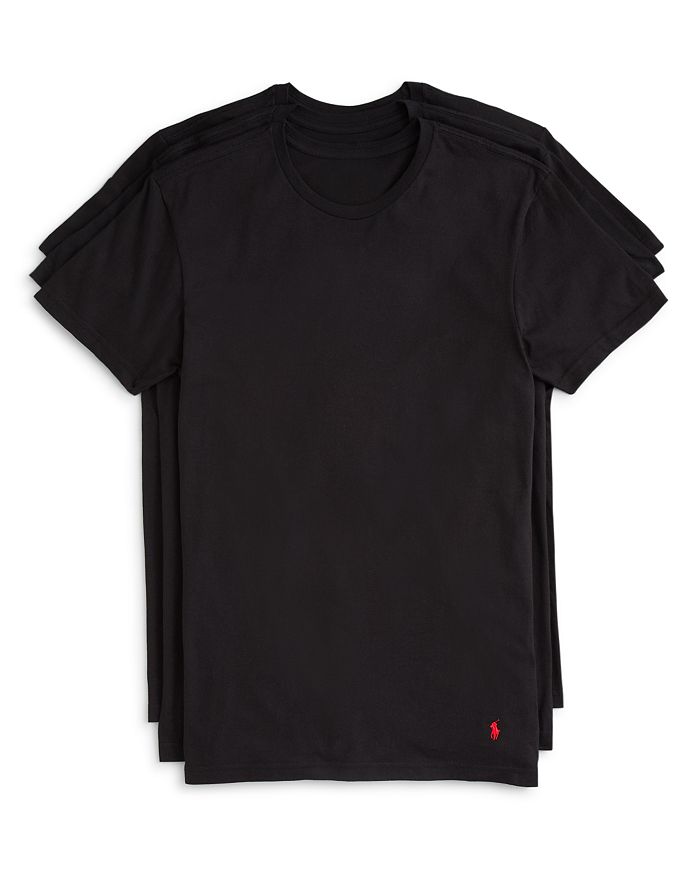 Shop Polo Ralph Lauren Classic Fit Crewneck Undershirt, Pack Of 3 In Black