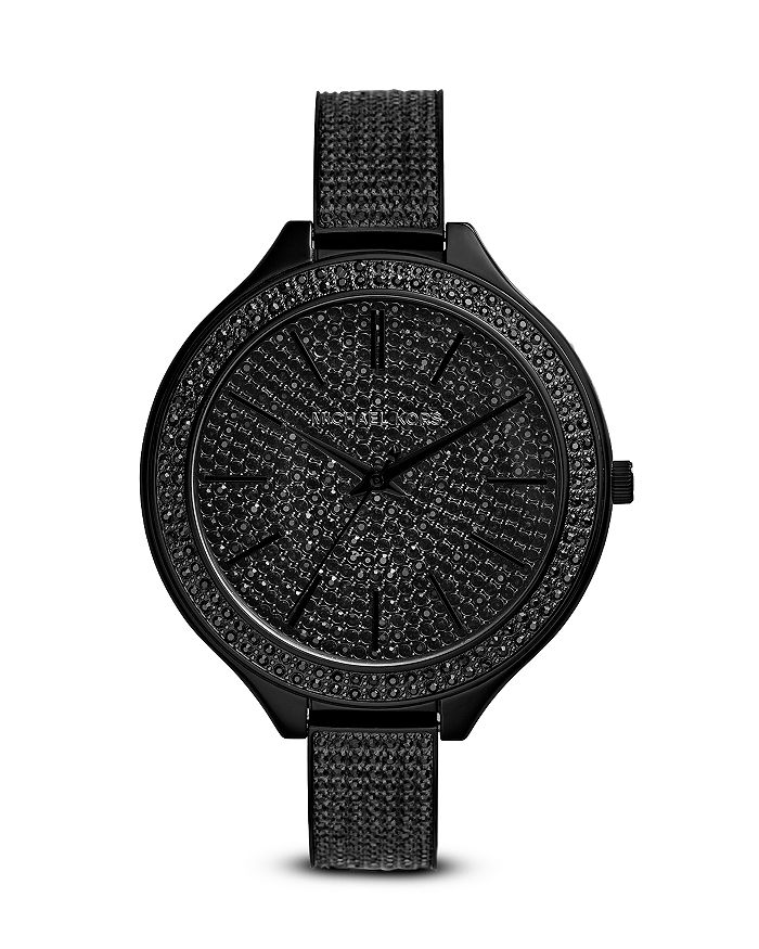 Michael Kors All Black Slim Runway Glitz Watch, 42mm | Bloomingdale's