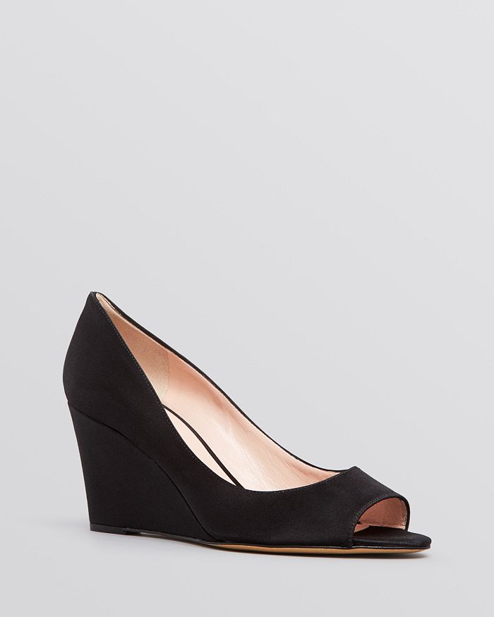 kate spade new york Peep Toe Wedge Evening Pumps Radiant Black