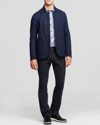 【ARMANI COLLEZIONI】ウールジャケット 40 丸襟 クルミ釦 Giorgio Armani Le Collezioni Charcoal Gray Wool Mandarin