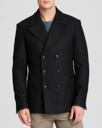 John Varvatos Double Breasted Peak Lapel Pea Coat | Bloomingdale's