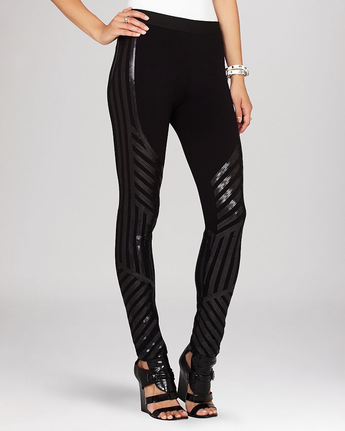 BCBGMAXAZRIA Leggings Lacie Linear Motif Sequin Bloomingdale s