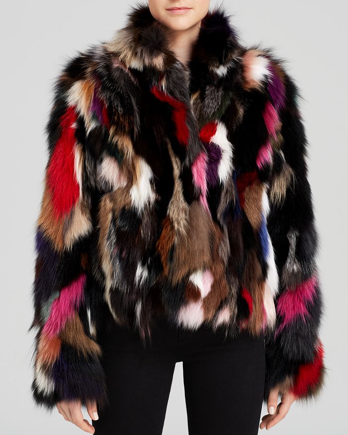 Maximilian Furs Maximilian Wing Collar Fox Fur Coat | Bloomingdale's