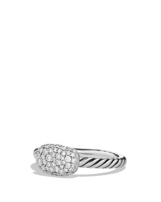 Petite Pavé Cushion Ring with Diamonds