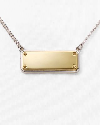 MARC JACOBS MARC BY ID Plaque Necklace, 17