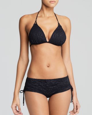 Ralph Lauren - Crochet Loop Strap Molded Triangle Bikini Top & Crochet Hotshort