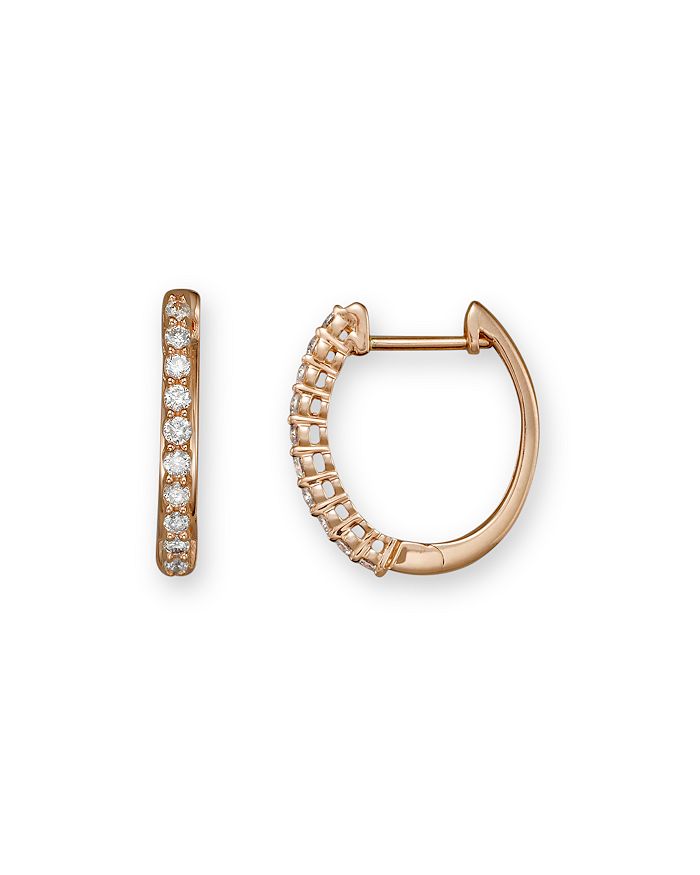 Bloomingdale's Diamond Hoop Earrings In 14k Rose Gold, 0.30 Ct. T.w. - 100% Exclusive In White/rose