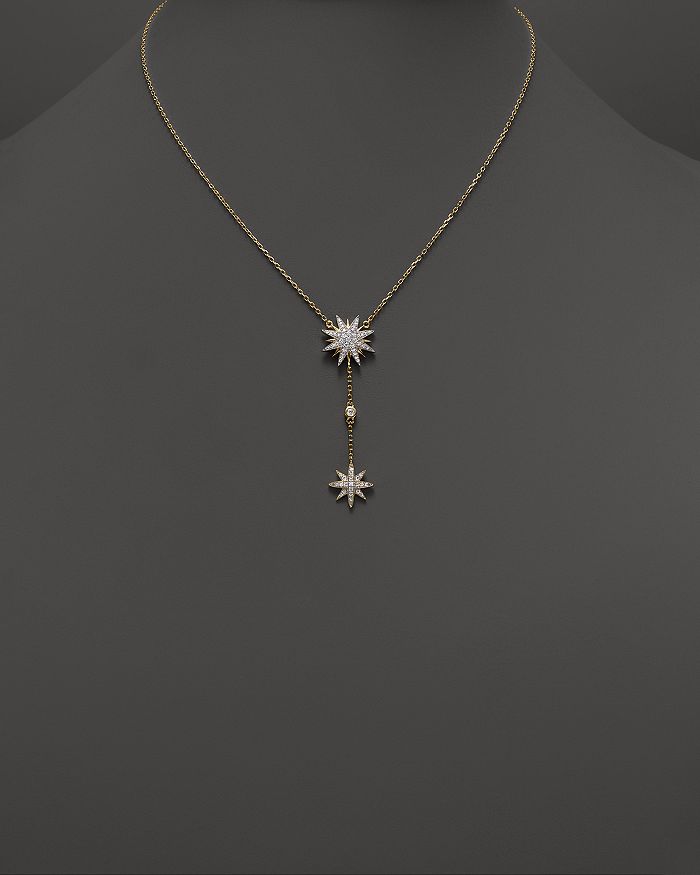 Shop Bloomingdale's Diamond Starburst Drop Pendant Necklace In 14k Yellow Gold, .40 Ct. T.w.