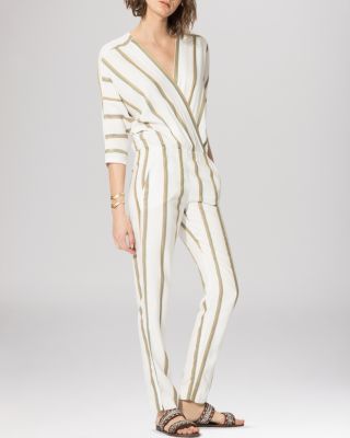 maje striped jumpsuit