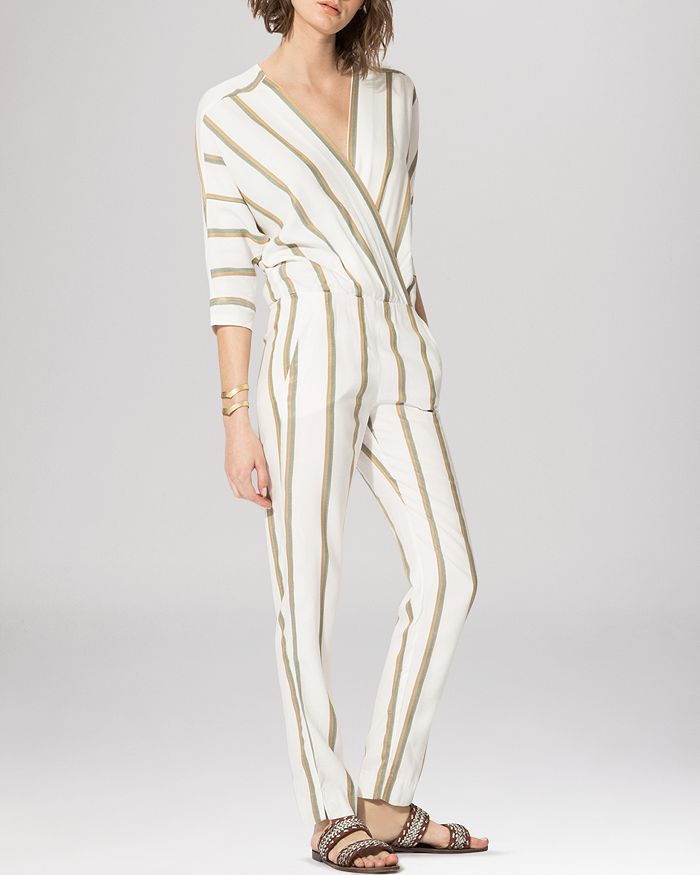 Maje striped jumpsuit outlet