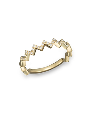 Diamond Zigzag Ring in 14K Yellow Gold, 0.10 ct. t.w.