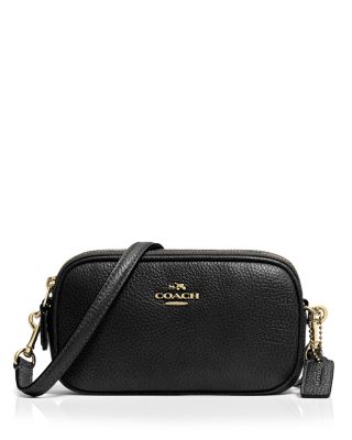 Coach crossbody pouch in pebble leather on sale