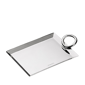 Shop Christofle Vertigo Small Rectangular Tray In Silver