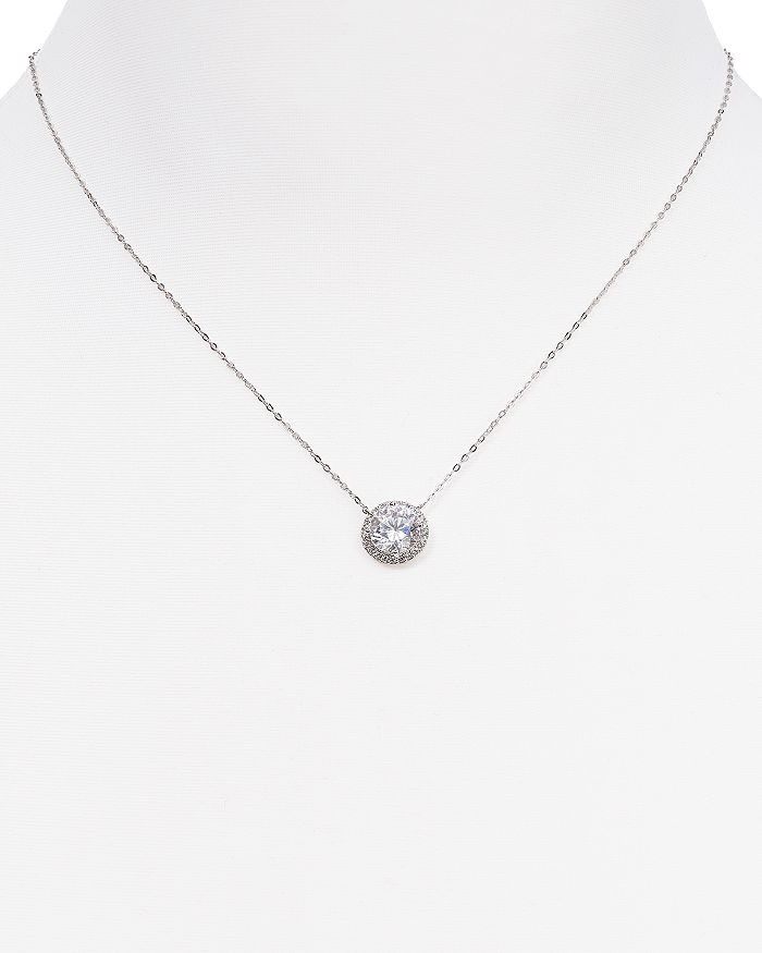 Nadri Circle Pendant Necklace, 16 In Silver