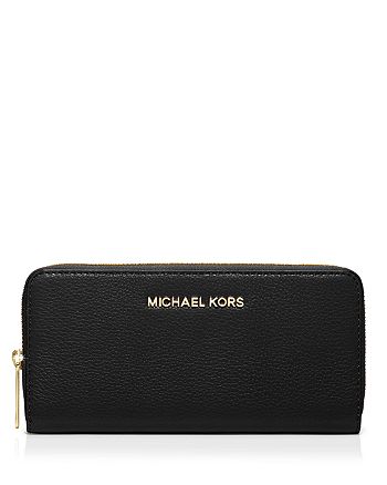 MICHAEL Michael Kors Wallet - Pebbled Leather Zip Around Continental |  Bloomingdale's