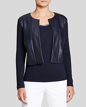 Basler Faux Leather Front Jacket - Bloomingdale's Exclusive