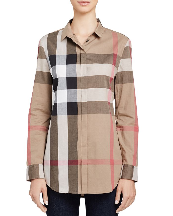 Burberry - nova check pocketed shirt - women - dstore online