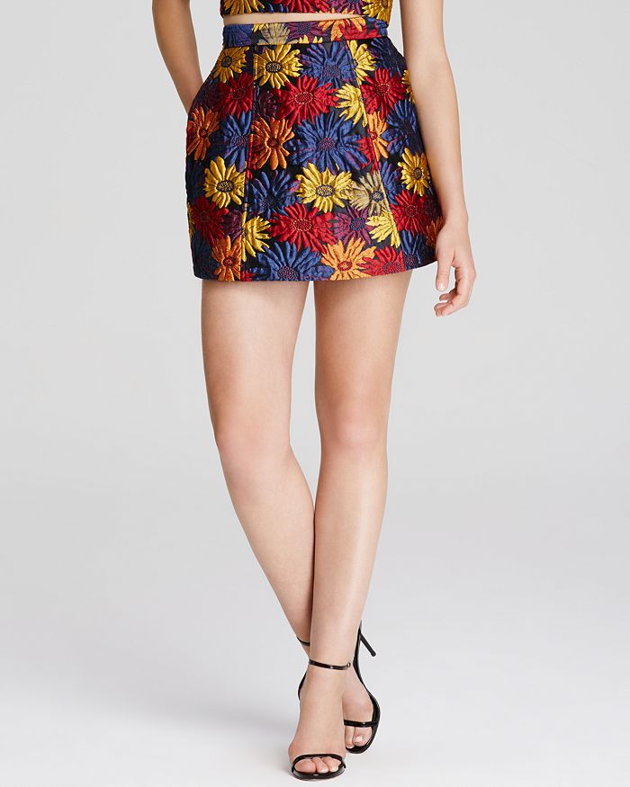 Alice and Olivia Alice Olivia Loran Floral Jacquard Mini Skirt